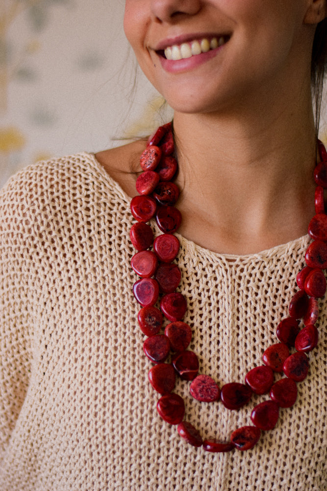 COLLAR DOBLE ROJO