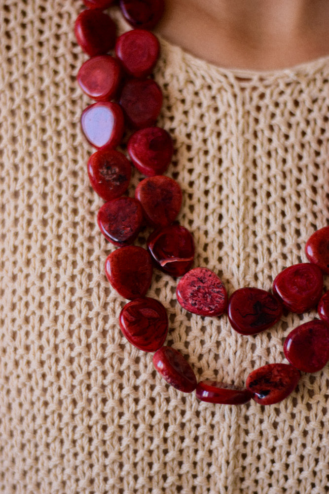 COLLAR DOBLE ROJO