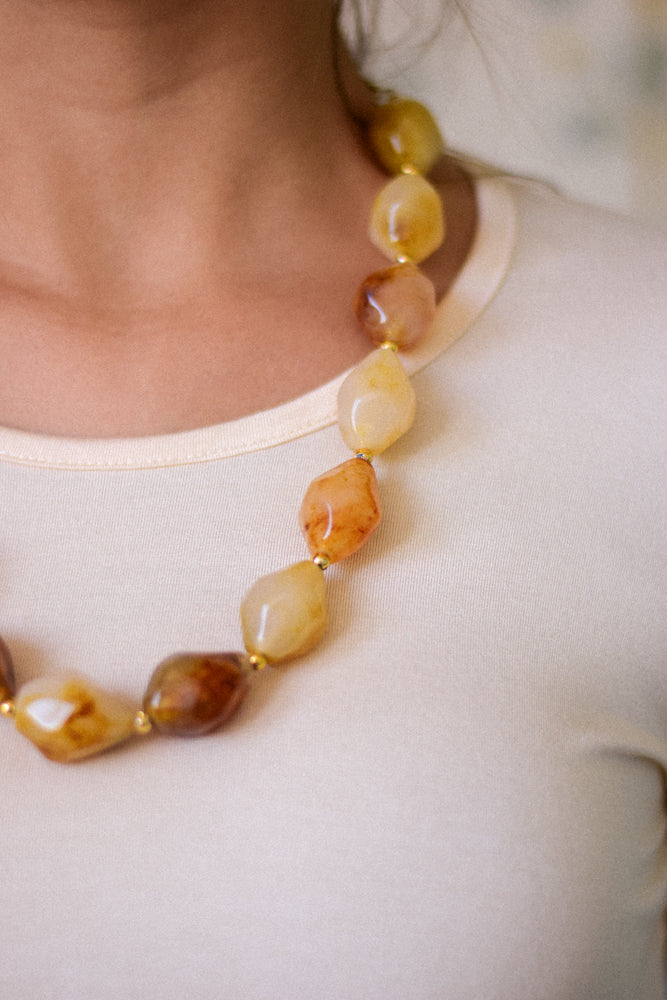 COLLAR PIEDRAS MOSTAZA