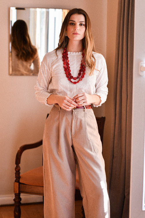 Pantalón Pinza Crudo