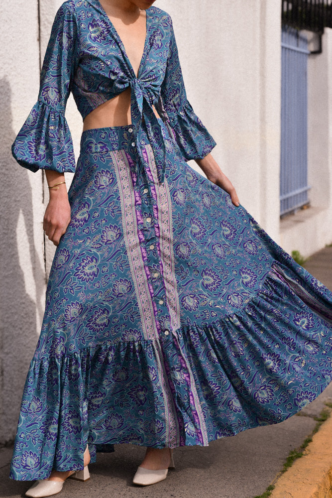 Falda Greta Turquesa