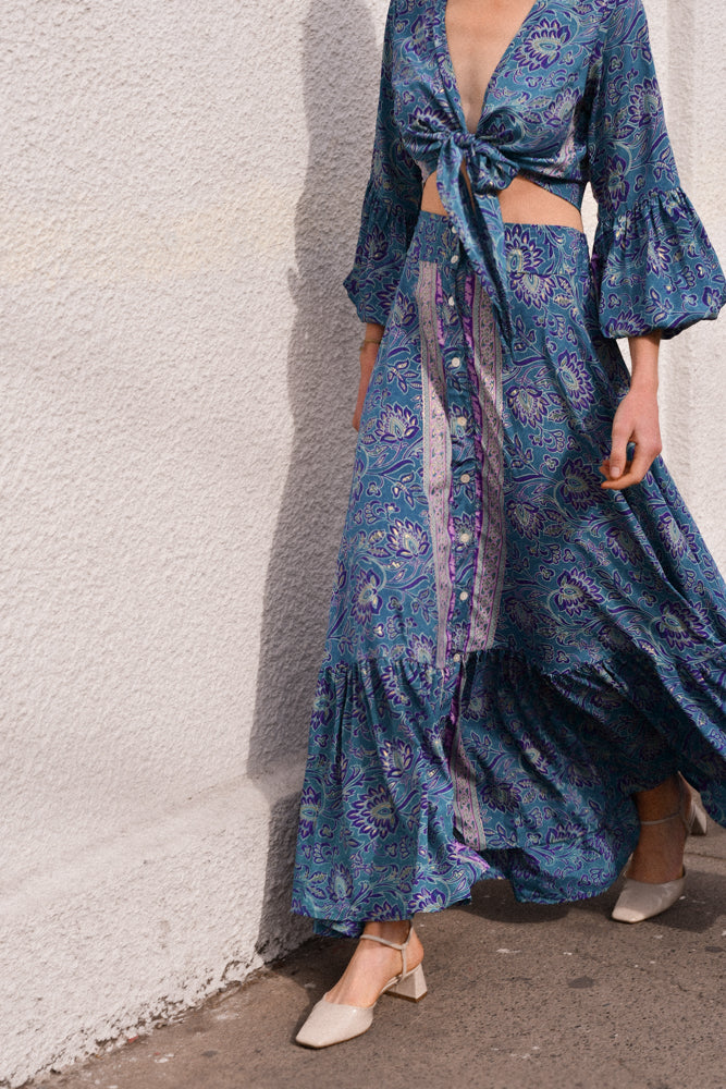 Falda Greta Turquesa