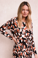 Vestido Largo Basico Animal Print Negro