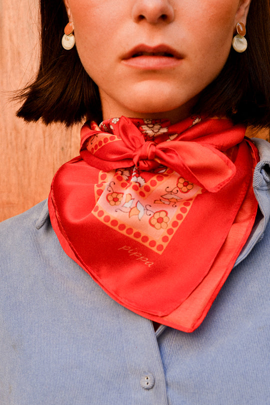 Pañuelo Flores Rojo