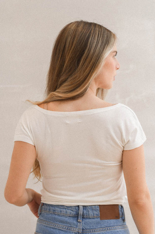 Polera Nudo manga corta blanca