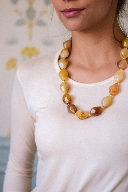 COLLAR PIEDRAS MOSTAZA