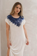 Vestido Largo Basico Tie Dye Azul