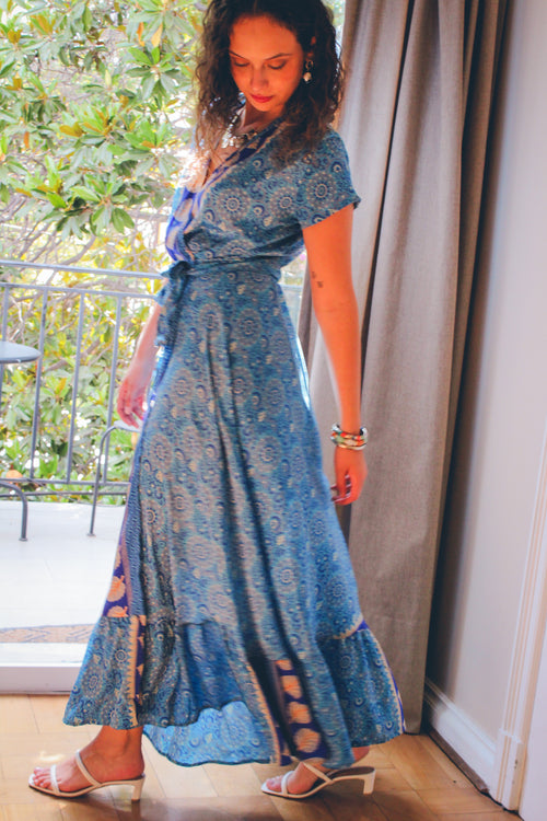 Vestido Envolvente Azul