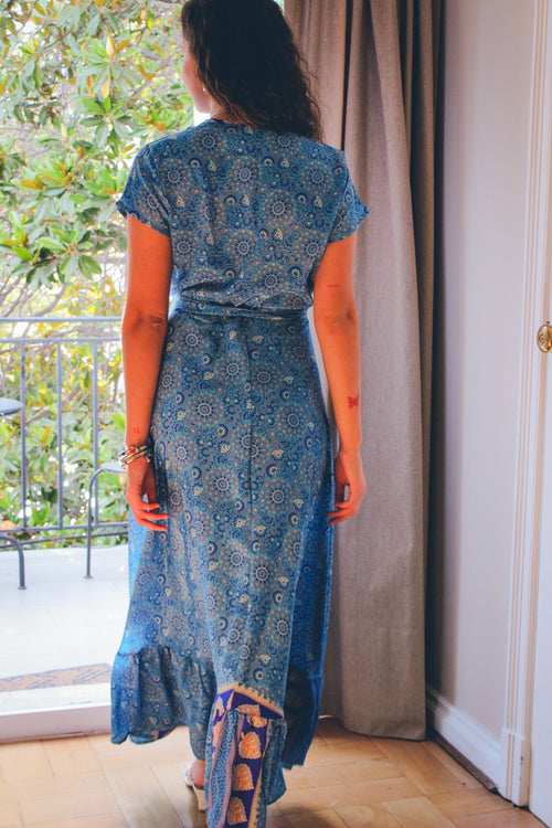 Vestido Envolvente Azul