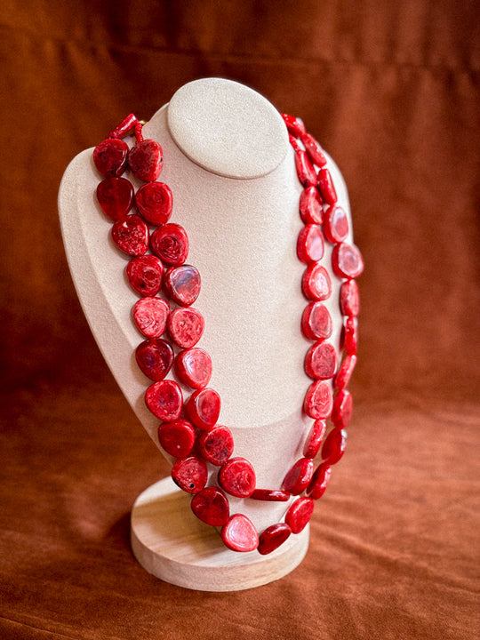 COLLAR DOBLE ROJO