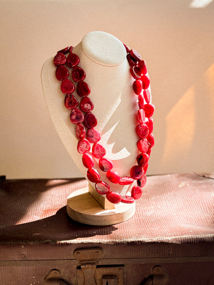 COLLAR DOBLE ROJO