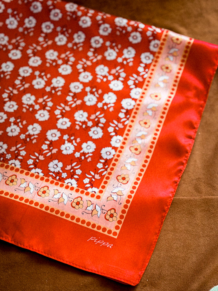 Pañuelo Flores Rojo