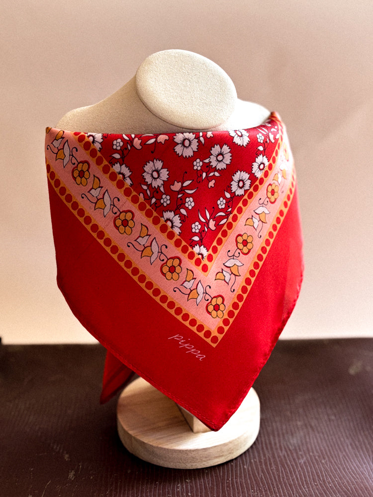 Pañuelo Flores Rojo