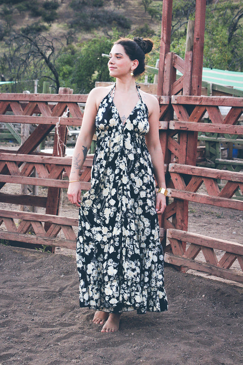 Vestido Udaipur Negro-Dorado