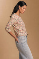 Polera Nudo Crudo Flores