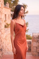 Vestido Valentina Liso Naranja
