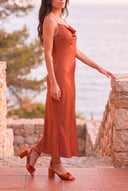 Vestido Valentina Liso Naranja