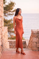 Vestido Valentina Liso Naranja