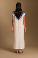 Vestido Largo Básico Tie Dye Azul