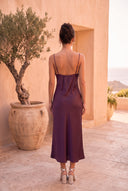Vestido Valentina Liso Burdeo