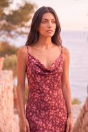 Vestido Valentina Print Burdeo