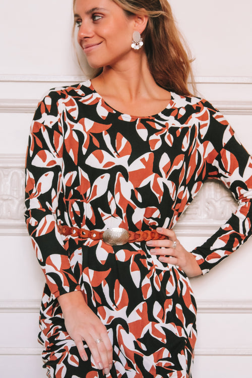Vestido largo print negro