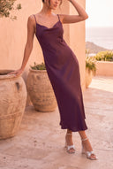 Vestido Valentina Liso Burdeo