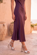 Vestido Valentina Liso Burdeo