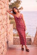 Vestido Valentina Print Burdeo