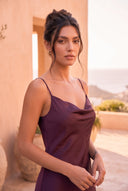 Vestido Valentina Liso Burdeo