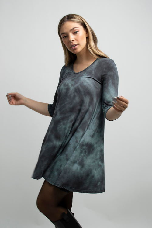 Vestido Mandala tie dye gris