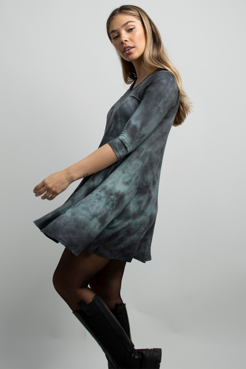 Vestido Mandala tie dye gris